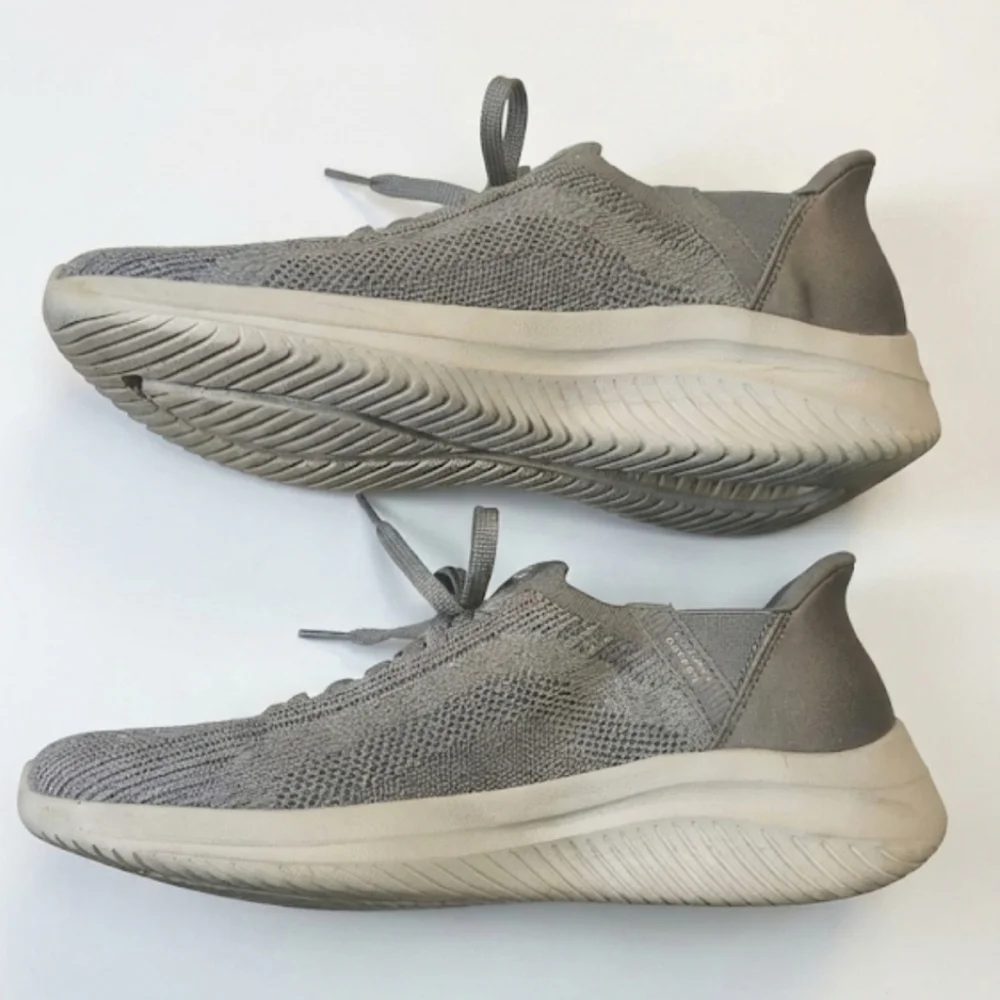 Skechers Womens Taupe Knit Sneakers